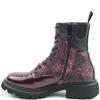 HEAVENLY FEET WOMENS ZIP LACE ANKLE BOOT - BURGUNDY PATENT